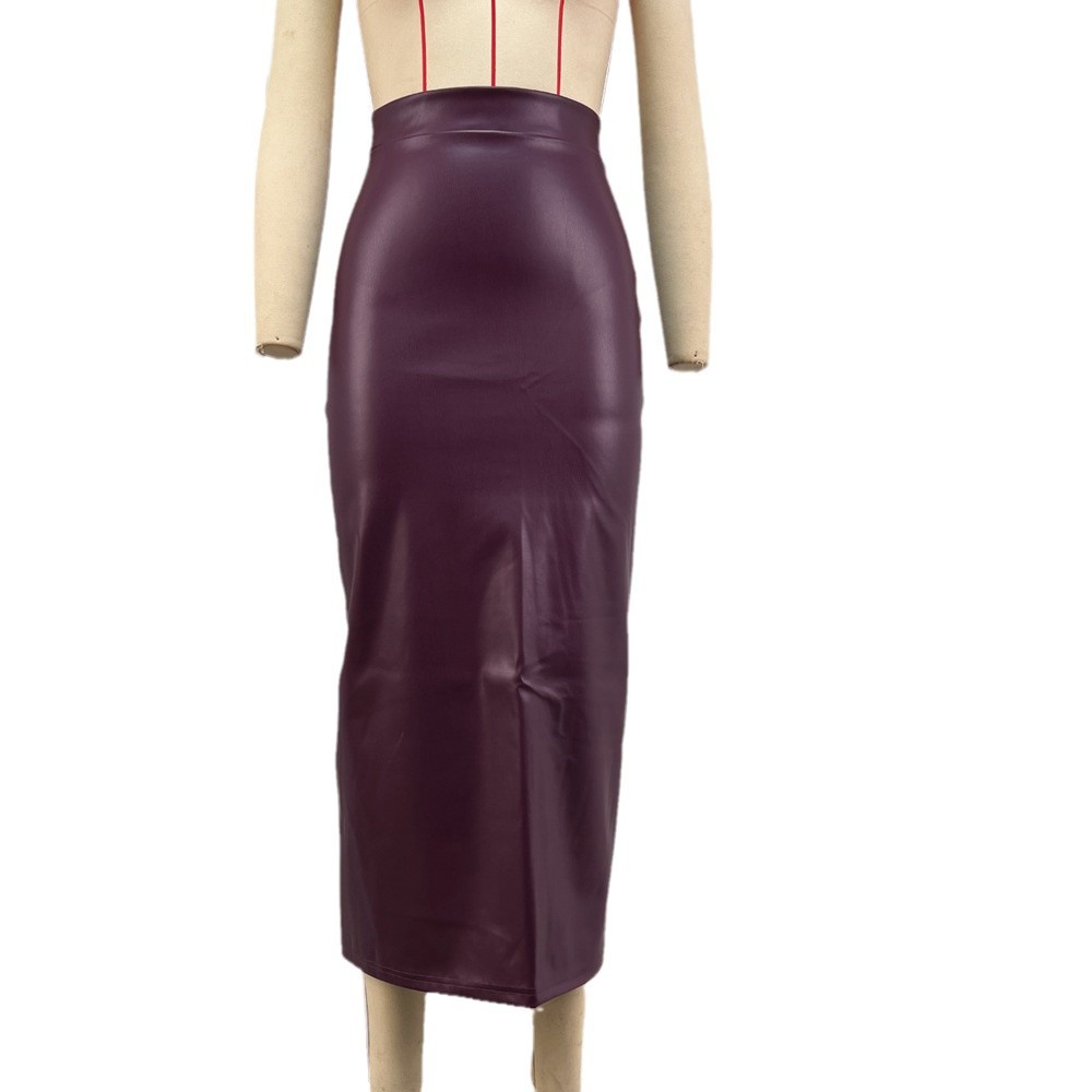 OM- 2025 Fall New Arrival Fashionable Sexy High-Waisted Fitted Split Skirt