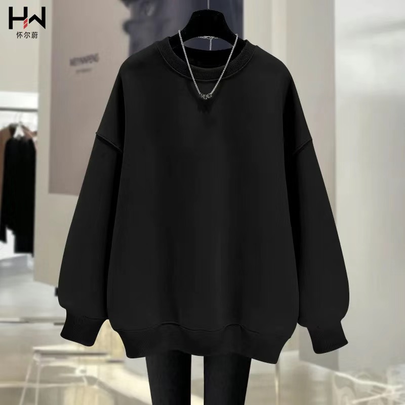 Ladies Round Neck Sweatshirt Women Autumn Long Sleeve Top